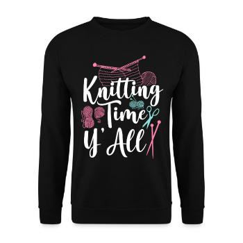Tricoter Tricoter Tricoter Temps de tricot - Sweat-shirt Unisexe - noir - Devant - Alina (178cm) & Michal (187cm)