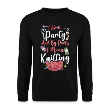 Knitting Knitter I Like To Party - Unisex Sweatshirt - black - Front - Alina (178cm) & Michal (187cm)
