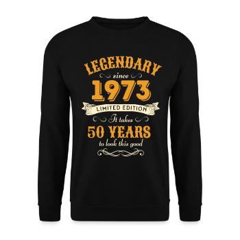50th birthday Vintage 1973 - Unisex Sweatshirt - black - Front - Alina (178cm) & Michal (187cm)