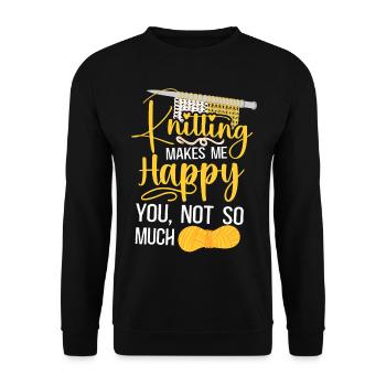 Tricoter Tricoter Tricoter me fait - Sweat-shirt Unisexe - noir - Devant - Alina (178cm) & Michal (187cm)