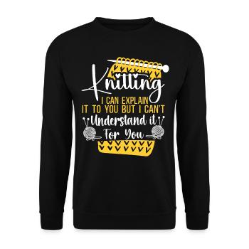 Knitting Knitter Knitting I Can - Unisex Pullover - Schwarz - Vorne - Alina (178cm) & Michal (187cm)