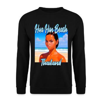 Coucher de soleil sur la plage de Hua Hin - Sweat-shirt Unisexe - noir - Devant - Alina (178cm) & Michal (187cm)