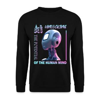 Unlocking Potential with AI - Unisex Pullover - Schwarz - Vorne - Alina (178cm) & Michal (187cm)