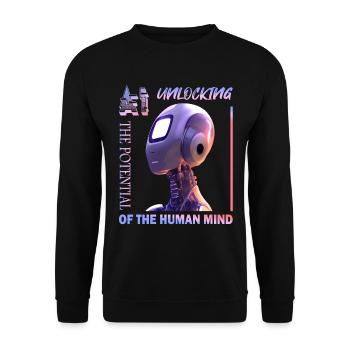 Unlocking Potential with AI - Unisex Pullover - Schwarz - Vorne - Alina (178cm) & Michal (187cm)