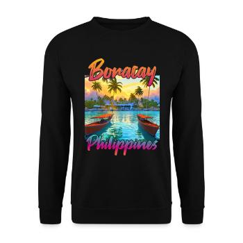 Coucher de soleil Boracay - Sweat-shirt Unisexe - noir - Devant - Alina (178cm) & Michal (187cm)