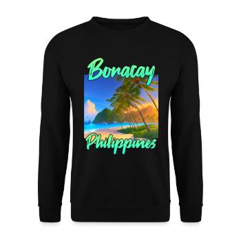 Coucher de soleil Boracay - Sweat-shirt Unisexe - noir - Devant - Alina (178cm) & Michal (187cm)