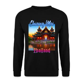 Chiang Mai Sonnenuntergang - Unisex Pullover - Schwarz - Vorne - Alina (178cm) & Michal (187cm)