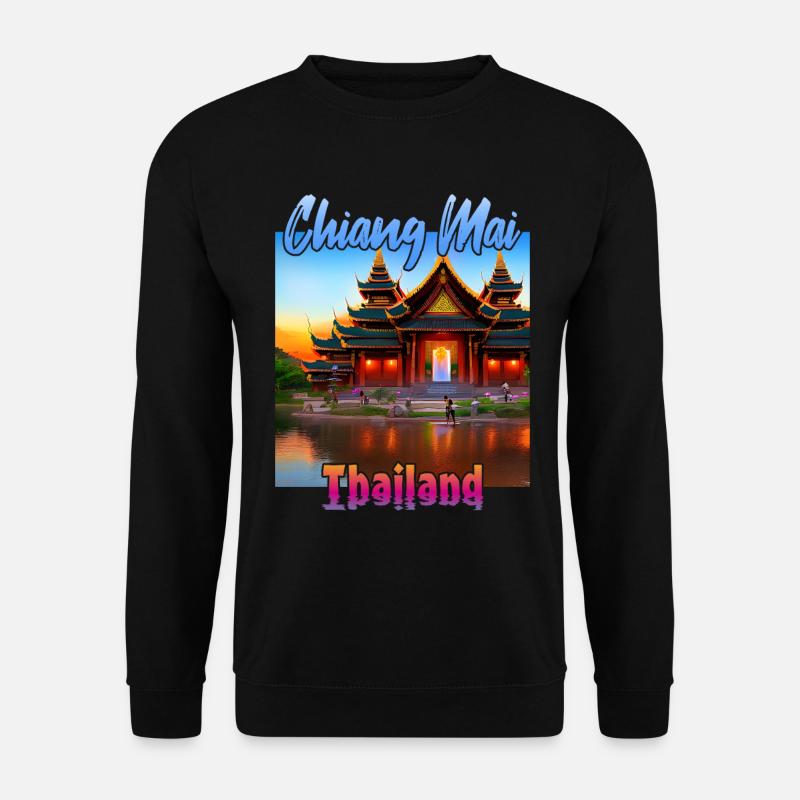 Chiang Mai Sonnenuntergang - Unisex Pullover - Schwarz