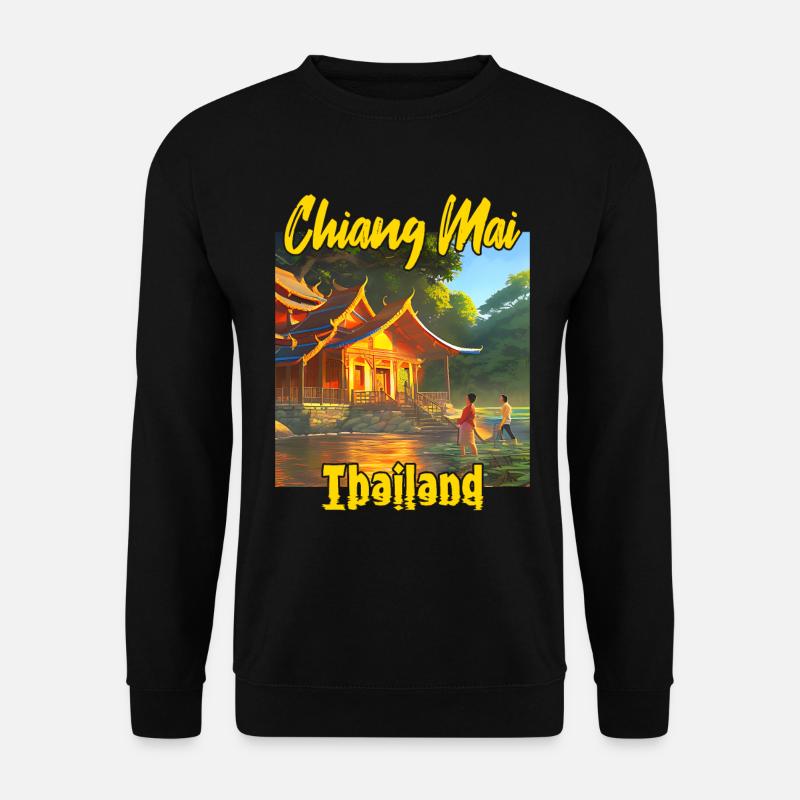 Chiang Mai Sonnenuntergang - Unisex Pullover - Schwarz