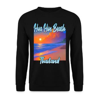 Coucher de soleil sur la plage de Hua Hin - Sweat-shirt Unisexe - noir - Devant - Alina (178cm) & Michal (187cm)