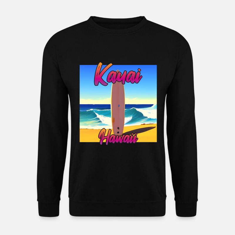 Surfen in Kauai - Unisex Pullover - Schwarz