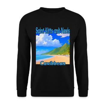 Beach in Saint Kitts and Nevis - Unisex Sweatshirt - black - Front - Alina (178cm) & Michal (187cm)