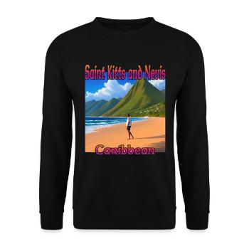 Beach in Saint Kitts and Nevis - Unisex Sweatshirt - black - Front - Alina (178cm) & Michal (187cm)