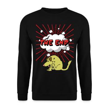 Comic-Dog, Comic-Hund, lustiger Comicstrip - Unisex Pullover - Schwarz - Vorne - Alina (178cm) & Michal (187cm)