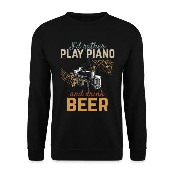 Je préfère jouer du piano et boire de la bière - Piano Music - Sweat-shirt Unisexe - noir - Devant - Alina (178cm) & Michal (187cm)