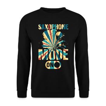 Saxophone Mode On - Saxophoniste Saxophone Musicien - Sweat-shirt Unisexe - noir - Devant - Alina (178cm) & Michal (187cm)