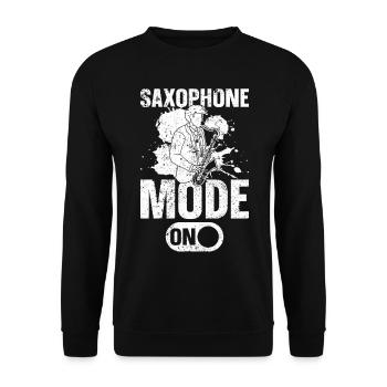 Saxophone Mode On - Saxophone Player Saxophone Mus - Unisex Sweatshirt - black - Front - Alina (178cm) & Michal (187cm)