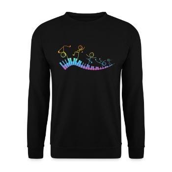 Piano Keyboard - Funny Piano Stick Figure Keyboard - Sweat-shirt Unisexe - noir - Devant - Alina (178cm) & Michal (187cm)
