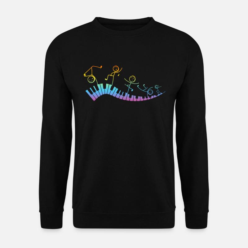 Piano Keyboard - Funny Piano Stick Figure Keyboard - Unisex Pullover - Schwarz