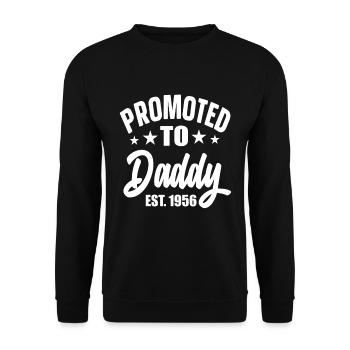 Promoted To Daddy Est 1956 - Unisex Sweatshirt - black - Front - Alina (178cm) & Michal (187cm)
