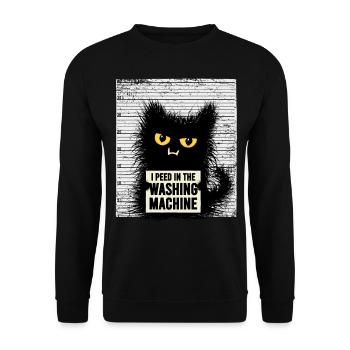 Criminal cat with saying cat lovers cats - Unisex Sweatshirt - black - Front - Alina (178cm) & Michal (187cm)