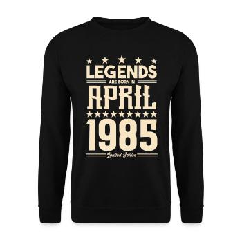 Gift Legend April 1985 gift April 1985. April - Unisex Sweatshirt - black - Front - Alina (178cm) & Michal (187cm)