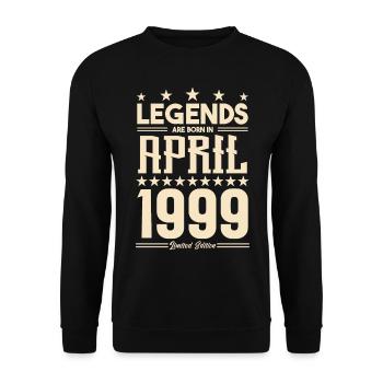 Gift Legend April 1999 gift April 1999. April - Unisex Sweatshirt - black - Front - Alina (178cm) & Michal (187cm)