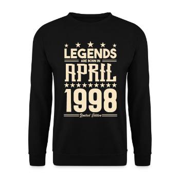 Gift Legend April 1998 gift April 1998. April - Unisex Sweatshirt - black - Front - Alina (178cm) & Michal (187cm)
