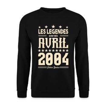 cadeau d'anniversaire Avril 2004 cadeau avril 2004 - Sweat-shirt Unisexe - noir - Devant - Alina (178cm) & Michal (187cm)