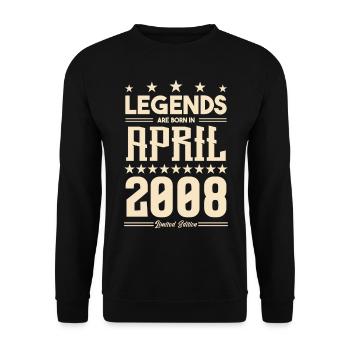 Cadeau Légende Avril 2008 cadeau avril 2008. April - Sweat-shirt Unisexe - noir - Devant - Alina (178cm) & Michal (187cm)