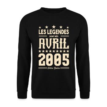 cadeau d'anniversaire Avril 2005 cadeau avril 2005 - Sweat-shirt Unisexe - noir - Devant - Alina (178cm) & Michal (187cm)