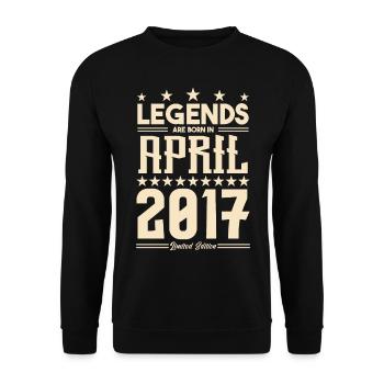 Gift Legend April 2017 gift April 2017. April - Unisex Sweatshirt - black - Front - Alina (178cm) & Michal (187cm)