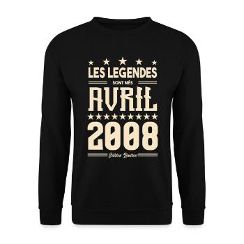 cadeau d'anniversaire Avril 2008 cadeau avril 2008 - Sweat-shirt Unisexe - noir - Devant - Alina (178cm) & Michal (187cm)