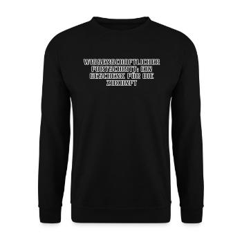 Wissenschaft - Wissenschaftlicher Fortschritt: - Unisex Pullover - Schwarz - Vorne - Alina (178cm) & Michal (187cm)
