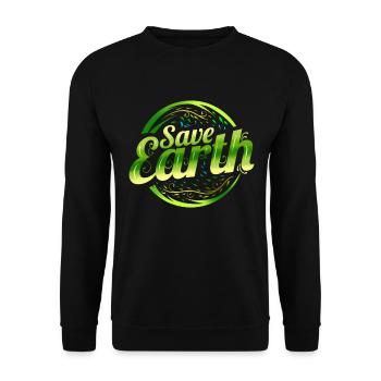 Logo Save Earth With Green Plants Asian Style For - Unisex Sweatshirt - black - Front - Alina (178cm) & Michal (187cm)