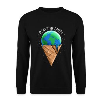 Cornet de crème glacée avec boule de crème glacée fondante pour - Sweat-shirt Unisexe - noir - Devant - Alina (178cm) & Michal (187cm)