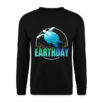Logo Tortue de mer nageant dans l’océan pour la Terre - Sweat-shirt Unisexe - noir - Devant - Alina (178cm) & Michal (187cm)