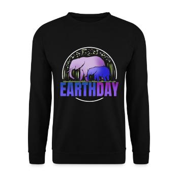 Logo Purple African Elefant Animals For Earth Day - Unisex Pullover - Schwarz - Vorne - Alina (178cm) & Michal (187cm)