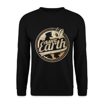 Logo Save Earth For Earth Day - Unisex Sweatshirt - black - Front - Alina (178cm) & Michal (187cm)
