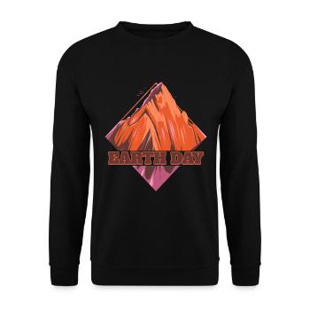 Logo de montagne en forme de losange pour le Jour de la Terre - Sweat-shirt Unisexe - noir - Devant - Alina (178cm) & Michal (187cm)