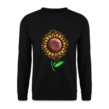Sunflower With Earth In The Middle For Earth Day - Unisex Pullover - Schwarz - Vorne - Alina (178cm) & Michal (187cm)
