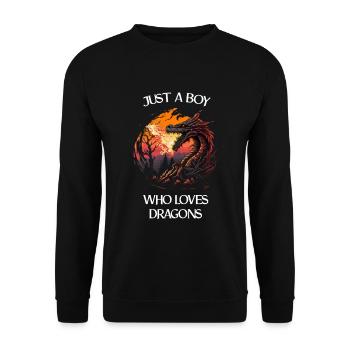 Créature mythique Dragon Cadeau Hommes Dragon pour un - Sweat-shirt Unisexe - noir - Devant - Alina (178cm) & Michal (187cm)
