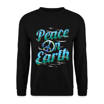 Logo Peace On Earth For Earth Day - Unisex Sweatshirt - black - Front - Alina (178cm) & Michal (187cm)