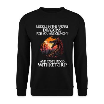 Mythical Creature Dragon Gift Men Dragon For A - Unisex Sweatshirt - black - Front - Alina (178cm) & Michal (187cm)