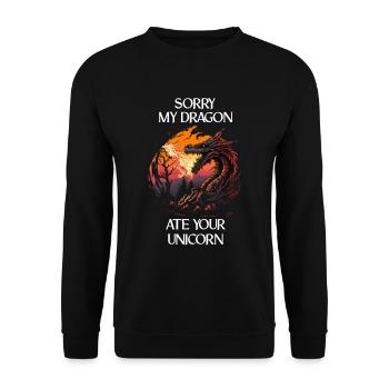 Fabelwesen Drachen Geschenk Männer Drache Für Eine - Unisex Pullover - Schwarz - Vorne - Alina (178cm) & Michal (187cm)