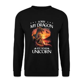 Fabelwesen Drachen Geschenk Männer Drache Für Eine - Unisex Pullover - Schwarz - Vorne - Alina (178cm) & Michal (187cm)
