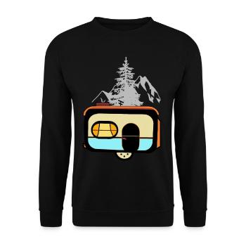 Caravan Camping Caravan Construction Trailer Holiday Holiday - Unisex Sweatshirt - black - Front - Alina (178cm) & Michal (187cm)