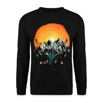 Sunshine Spring Snowdrop Austria - Unisex Sweatshirt - black - Front - Alina (178cm) & Michal (187cm)