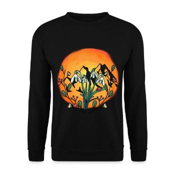 Sunshine Spring Snowdrop Austria - Unisex Sweatshirt - black - Front - Alina (178cm) & Michal (187cm)