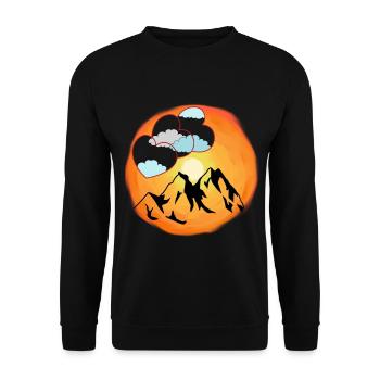 Sunshine Nature lover Mountaineer Herz Alm - Unisex Sweatshirt - black - Front - Alina (178cm) & Michal (187cm)